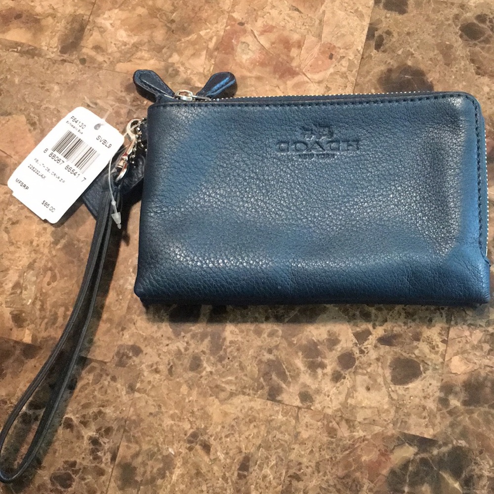 Brand New Blue Coach Wristlet !